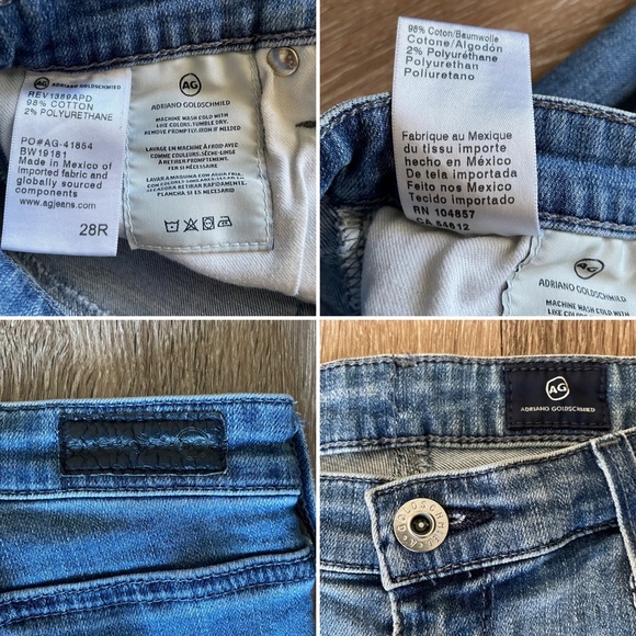 AG Adriano Goldschmied Legging Ankle Skinny Jeans Blue Destructed Distressed 28 - Picture 15 of 16